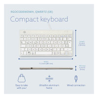 R-Go Compact Break ergonomische Tastatur QWERTZ (DE), verkabelt, weiß