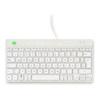R-Go Compact Break ergonomische Tastatur QWERTZ (DE), verkabelt, weiß