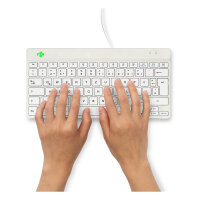 R-Go Compact Break ergonomische Tastatur QWERTZ (DE), verkabelt, weiß