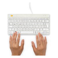 R-Go Compact Break ergonomische Tastatur QWERTZ (DE), verkabelt, weiß