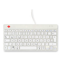 R-Go Compact Break ergonomische Tastatur QWERTZ (DE), verkabelt, weiß
