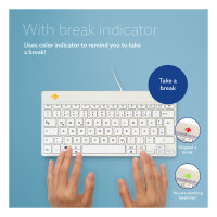 R-Go Compact Break ergonomische Tastatur QWERTZ (DE), verkabelt, weiß