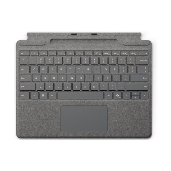 Microsoft Surface Pro Keyboard mit Stiftaufbewahrung - platin