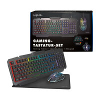 Logilink Gaming-Set aus Tastatur, Maus und Mauspad
