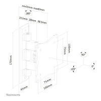 NEOMOUNTS FPMA-W810 Wall Mount fr Flachbildschirme 25,4-60,96cm 10-24Zoll Tilt 12 kg 1 Pivot Silber