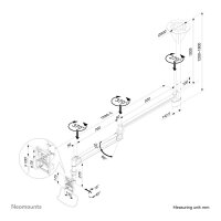 NEOMOUNTS FPMA-HAC100H Medical LCD Ceiling Mount 25,4-81,28cm 10-32Zoll kipp-/schwenkbar pivot VESA 75x75/100x100 12kg gr