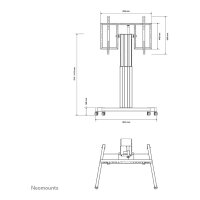 NEOMOUNTS M2500TBLACK Elektrischer FloorStand Neigbar 106,68-254cm 42-100Zoll VESA bis 800x600mm 150kg Hhe:81-131cm Moto