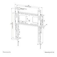 Neomounts LEVEL-750 - Befestigungskit - für TV - schwerlast - verriegelbar - Stahl - Schwarz - Bildschirmgröße: 81.3-191 cm (32 in-75 in)