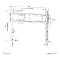 Neomounts LEVEL-750 - Befestigungskit - für TV - schwerlast - verriegelbar - Stahl - Schwarz - Bildschirmgröße: 109-249 cm (43 in-98 in)