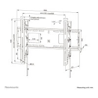 Neomounts LEVEL-750 - Befestigungskit - für TV - schwerlast - verriegelbar - Stahl - Schwarz - Bildschirmgröße: 107-218 cm (42 in-86 in)