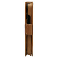 dbramante1928 Lynge - Flip-Hlle fr Mobiltelefon - genarbtes Leder - Hellbraun - fr Apple iPhone 12 mini