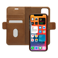 dbramante1928 Lynge - Flip-Hlle fr Mobiltelefon - genarbtes Leder - Hellbraun - fr Apple iPhone 12 mini