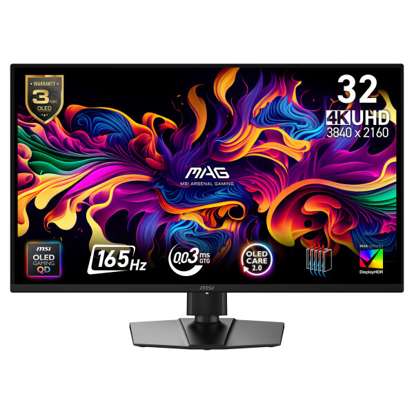 MSI MAG 322UP QD-OLED E16 - OLED Gaming - OLED Care 2.0 165Hz, 0,03ms GtG