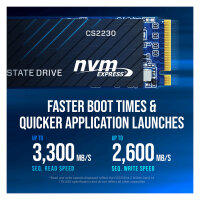 M.2 1TB PNY CS2230 M280CS2230-1TB-RB 0,307 DWPD M.2 2280 PCIe 3.0 x4 (NVMe) SSD 256bit AES