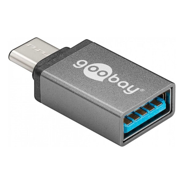 Goobay USB 3.2 Gen 1 Adapter, USB-C Stecker > USB-A Buchse (grau)