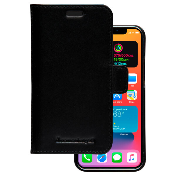 dbramante1928 Lynge - Flip-Hlle fr Mobiltelefon - genarbtes Leder - Schwarz - fr Apple iPhone 12 mini