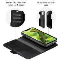 dbramante1928 Lynge - Flip-Hlle fr Mobiltelefon - genarbtes Leder - Schwarz - fr Apple iPhone 12 mini