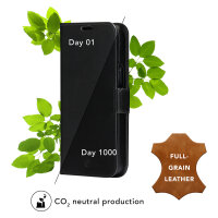dbramante1928 Lynge - Flip-Hlle fr Mobiltelefon - genarbtes Leder - Schwarz - fr Apple iPhone 12 mini