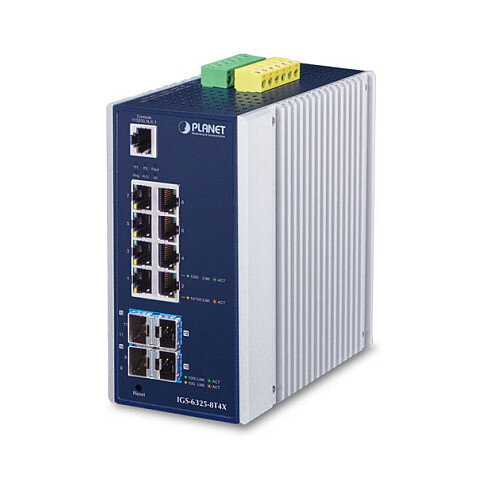 PLANET Industrial L3 8-Port 1000T + 4-Port 10G SFP+