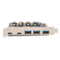 DIGITUS PCIe Karte 2x USB-C + 3x USB A