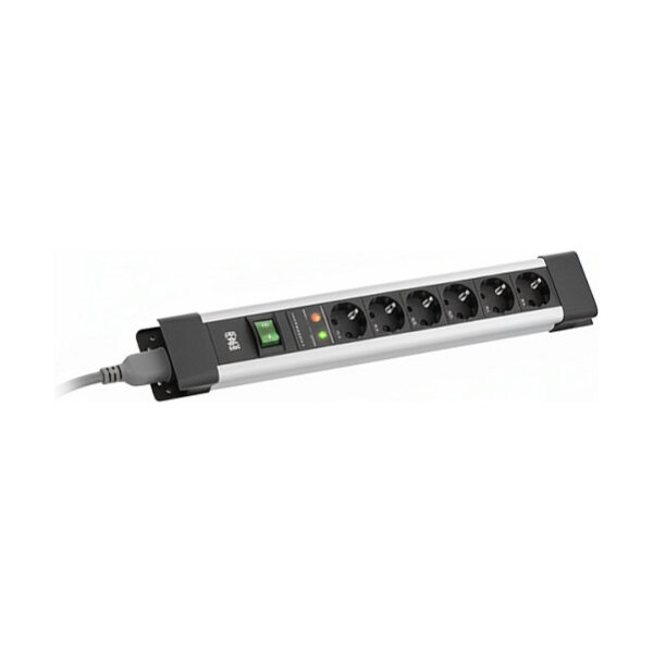 BACHMANN CONNECTUS 6xCEE7/3, 1xSchalter 2,0m CEE7/7 Grau