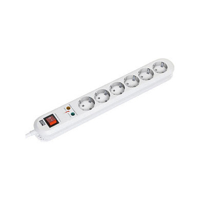 BACHMANN SMART 6xCEE7/3 ws 1xSPD 1xSchalter Strom 1,5m CEE7/7