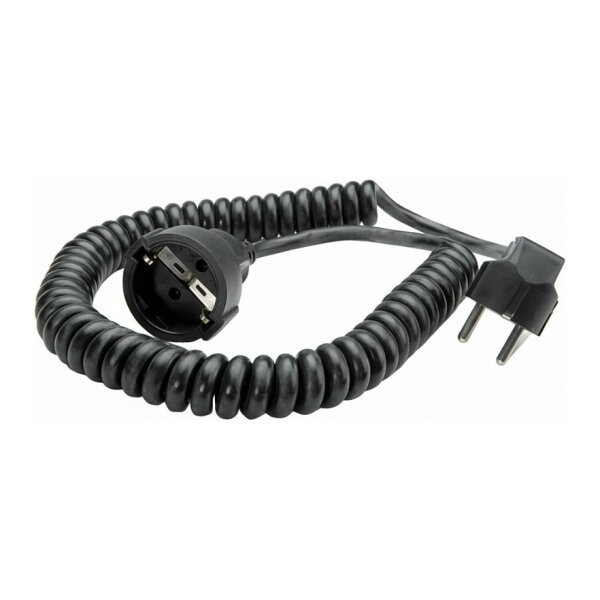 BACHMANN Schutzkontakt-Spiralverlngerung 230V/16A, schwarz, 4 m