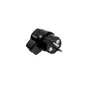 BACHMANN Vollgummi-Winkelstecker, schwarz mit Schutzkontakt