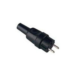 BACHMANN Vollgummi-Konturenstecker, schwarz, ohne Schutzkontakt