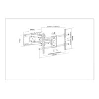 MANHATTAN TV-Wandhalterung 94-228,6cm 37-90 Zoll neig- und schwenkbar fuer Grossbildschirme und Curved TVs bis 75kg