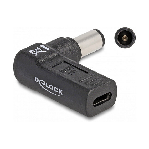 Delock Adapter für Notebook Ladekabel USB Type-C™ Buchse zu Dell 7,4 x 5,0 mm Stecker 90° gewinkelt