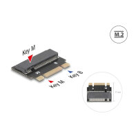 Delock Adapter M.2 Key B+M Stecker zu M.2 Key M Slot - Verlängerung