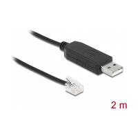DELOCK Adapterkabel USB Typ-A zu Seriell RS-232 RJ12mit ESD Schutz APC 2m