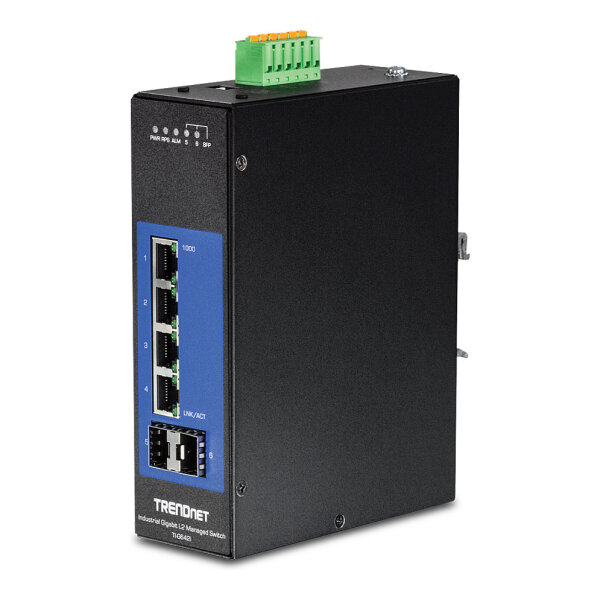 TRENDnet TI-G642i DIN-Rail Switch 6-Port Industrial Gigabit L2