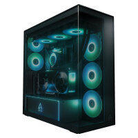 Arctic Xtender (Black) black window with GPU vertical mount