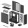 Arctic Xtender (Black) black window with GPU vertical mount