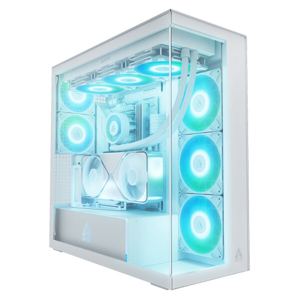 Arctic Xtender (White) transparent window with GPU vertical mount