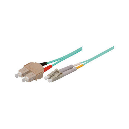 Patchkabel LWL Duplex OM3 (Multimode, 50/125) LC/SC, LSZH, austauschbare Polarität, 3m, Good Connections®