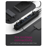 ICY BOX IB-HUB1717-U3 16+1 port USB Hub