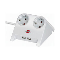 Brennenstuhl Tischsteckdose 2x 2-USB Ports 2100mA weiß