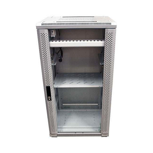 ALLNET Netzwerkschrank 19" 22HE B600/T1200mm Glastür Lichtgrau SNB-Serie