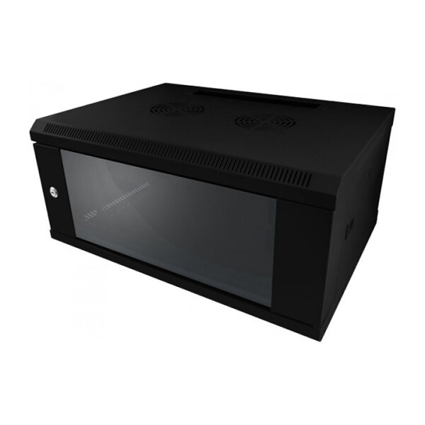 ALLNET Netzwerkschrank 19" 6HE 1-teilig T450mm Schwarz SMC-Serie