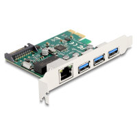 PCI Express x1 Karte zu 3 x USB 5 Gbps Typ-A Buchse + 1 x Gigabit LAN