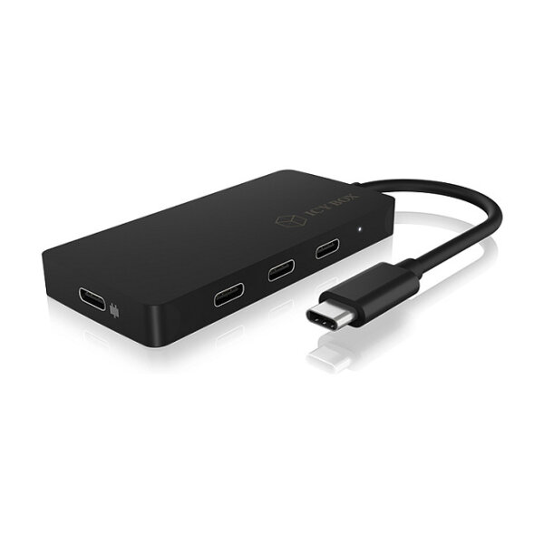 USB-C HUB 4Port ICY BOX 4xUSB-C 1xPower Delivery 100W passiv Black