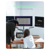 ICY BOX IB-MS505-TI Monitorständer mit Tischhalterung für drei Monitore bis zu 32" (81 cm)