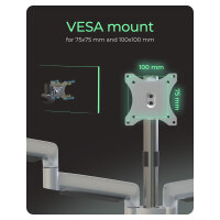 ICY BOX IB-MS505-TI Monitorständer mit Tischhalterung für drei Monitore bis zu 32" (81 cm)