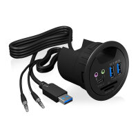 HUB Tisch-Hub mit 2 Kartenlesern. Audio Ein-/Ausgang. Ladefunktion und LED ICY BOX
