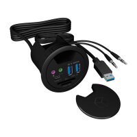 HUB Tisch-Hub mit 2 Kartenlesern. Audio Ein-/Ausgang. Ladefunktion und LED ICY BOX