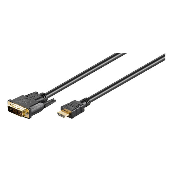 Goobay 1m HDMI / DVI-D Kabel 19pol. [HDTV (1080p), vergoldete Kontakte, angespritzte Stecker]