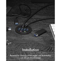 HUB Tisch-Hub 4x USB 3.0 Type-A mit Audio Ein-/Ausgang ICY BOX